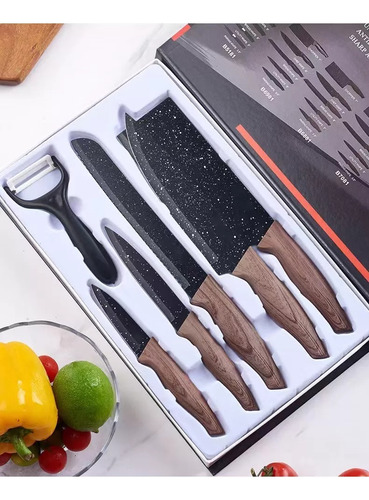 Juego De Cuchillos De Cocina Profesionales - Marca Universal Negro