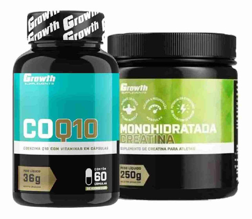 Coenzima Q10 60 Caps + Creatina 250g Monohidratada Growth