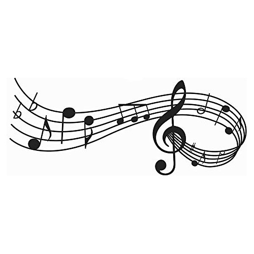 Calcomanía De Pared Banda De Notación De Notas Musica...