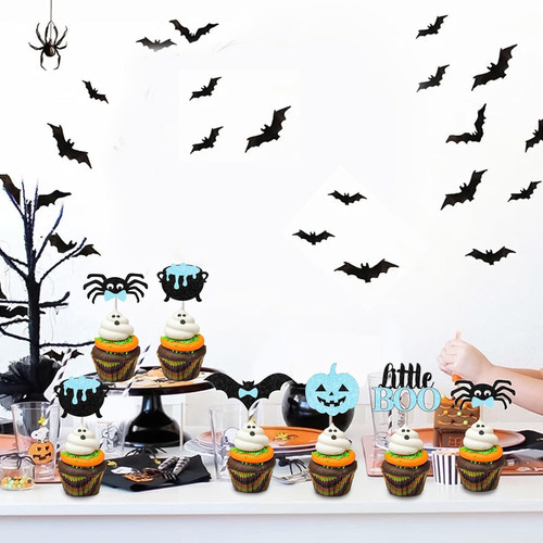 Halloween Little Boo Ghost Cupcake Toppers Decoraciones De B