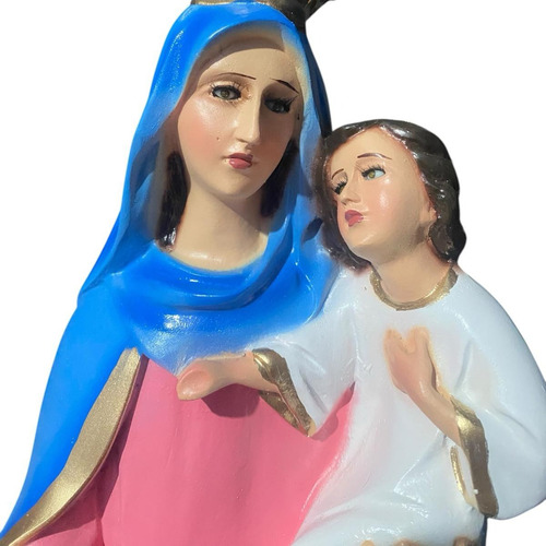 Virgen Maria Auxiliadora 50 Cm Resina Ojo De Cristal Blanco