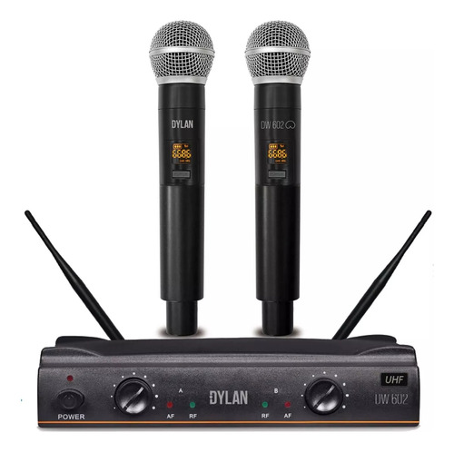Microfone Duplo Sem Fio Par Digital Dylan Dw602-max Uhf