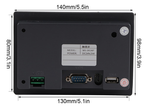 Pantalla Táctil Plc Hmi Industrial De 4.3 Pulgadas, Retroilu