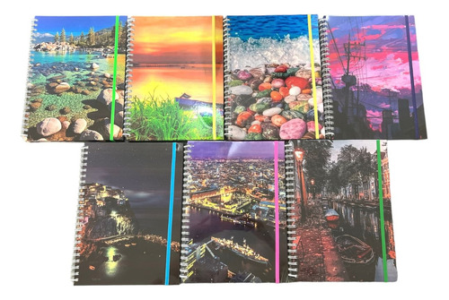 Cuaderno A4 Tapa Dura 80 Hojas Rayadas Diseño De Paisajes