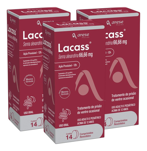 Kit Lacass 66,66mg Com 3 Caixas De 14 Comprimidos Cada