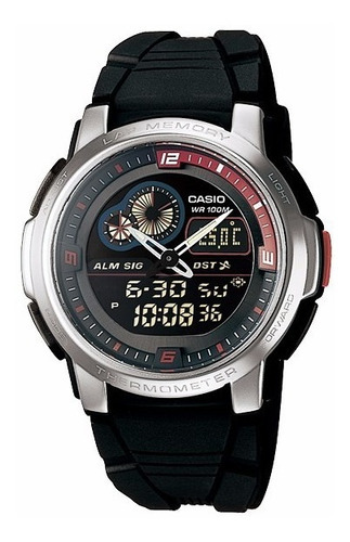 Reloj Casio Hombre Aqf-102w-1b Agente Oficial Caba Color De La Malla Negro Color Del Bisel Gris Color Del Fondo Negro