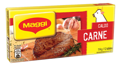 Caldo em Tablete Carne Maggi Caixa 114g 12 Unidades