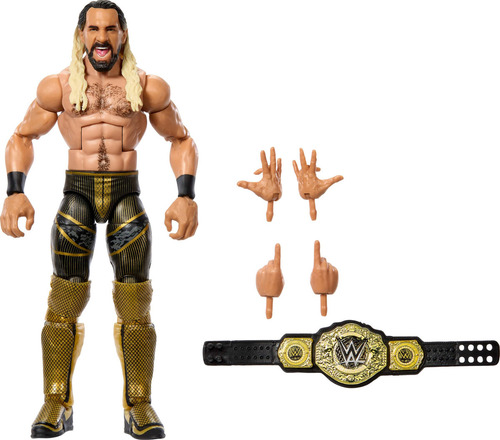 Mattel Wwe Elite Figura De Acción Y Accesorios, 6 Pulgadas Coleccionables Seth Rollins Con 25 Puntos De Articulación, Aspecto Realista Y Manos Intercambiables