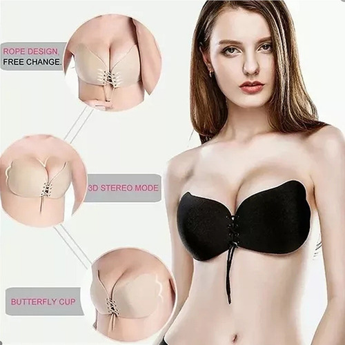 ` 3 Piezas Bra Strapless Push Ups Invisible Strapless Bra