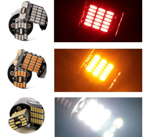 Kit Ampolletas Led T20 7443 Rojo Doble Contacto Auto Moto