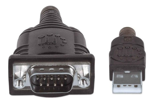 Convertidor Manhattan Usb A Serial Db9m 205153 Negro Color Negro/transparente
