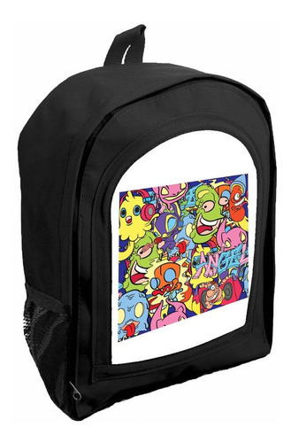 Mochila Infantil Negra Nene Nena Graffiti R73