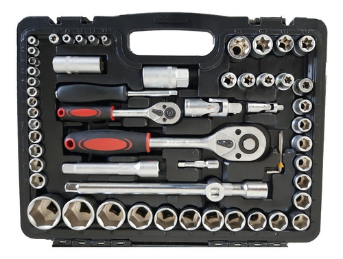 Imagem 4 de 6 de Kit Ferramentas Chave Soquetes Sextavados 108 Peças Teem