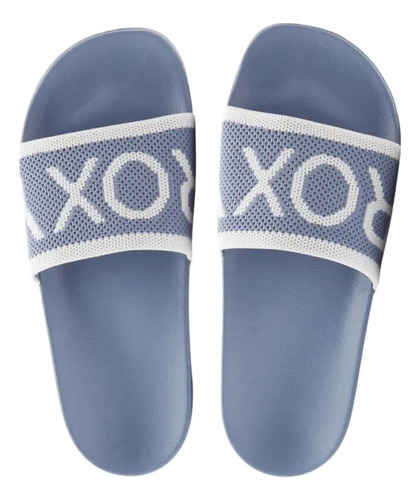 Sandalias Playa Roxy Slippy Knit Azul Mujer Arjl101127-dub