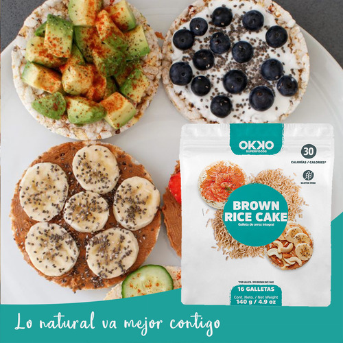 Rice Cakes Integrales 140g Caja C/ 20 Pzas Okko
