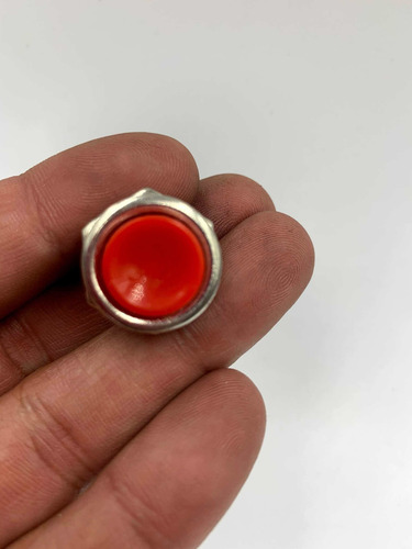 Apagador Timbre Rojo Push 15.5x16mm 12volts 5 Piezas B26204