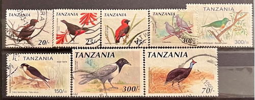 Tanzania - Lote De 8 Sellos - Pajaros  P562