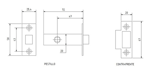 Pestillo Para Baño Iron Traba Automatica Con Resorte