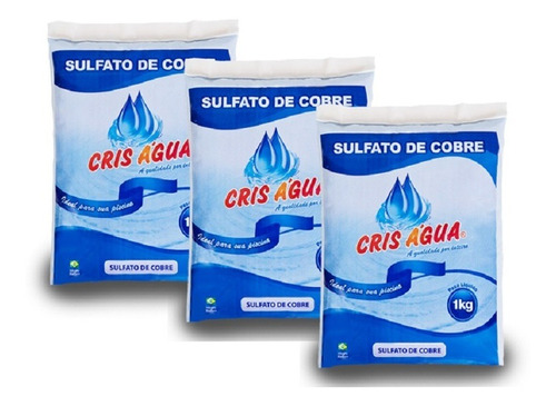 Kit 10 Sulfatos De Cobre Cris Água 1kg Para Piscinas