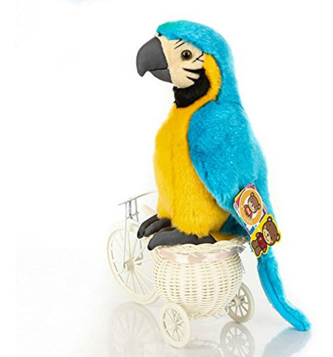 Mueco De Peluche De Loro Guacamayo De 12 Pulgadas (azul)