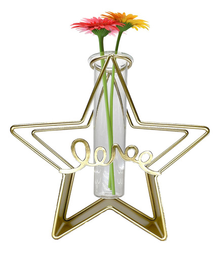 Florero Decorativo Estrella Minimalista Estilo Nórdico Dorad