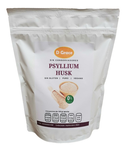 Imagen 1 de 5 de Psyllium Husk Plantago Polvo Calidad Premium 500 Gr