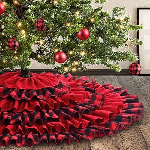 Meriwoods Ruffled Arp Christmas Árbol Falda 48 Lnt5d