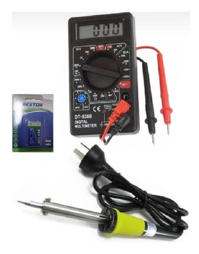 Combo Soldador Lapíz 40w Punta Ceramica Mas Tester 830d N18