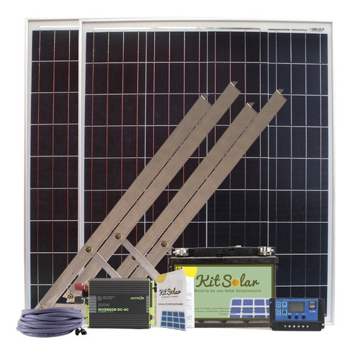 Kit Solar Completo Con Paneles 2x80w Bateria 65a Energia K14