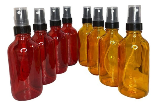 25 Frasco Botella 120 Ml Vidrio Atomizador Spray Naranja
