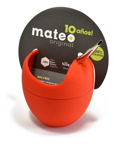 Mate De Silicona Mateo Con Bombilla Varios Colores