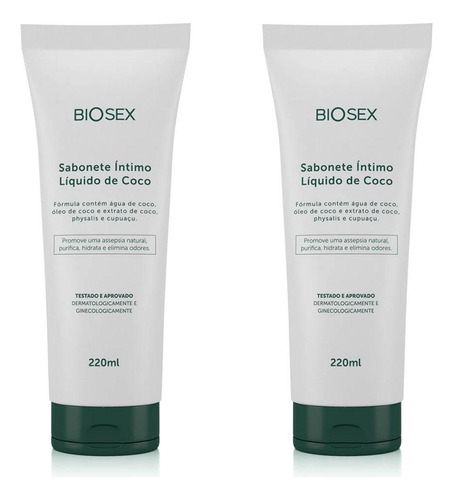 2 Sabonete Líquido Intimo Oleo De Côco Região Intima Biosex