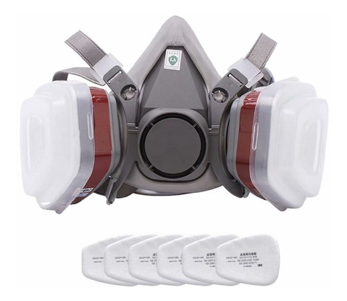 Máscara Antigás Respirable 6200 Con Filtro, 6 Esponja De Fil