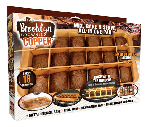 Gotham Steel  Brooklyn Brownie Molde Para Hacer Brownies, M.