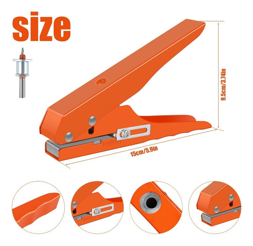 Alicate De Borda De Furo Único Portátil Com Escala 8 Mm A