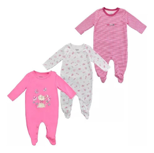 Pijamas Bebé Niña Set X 3 Estampadas