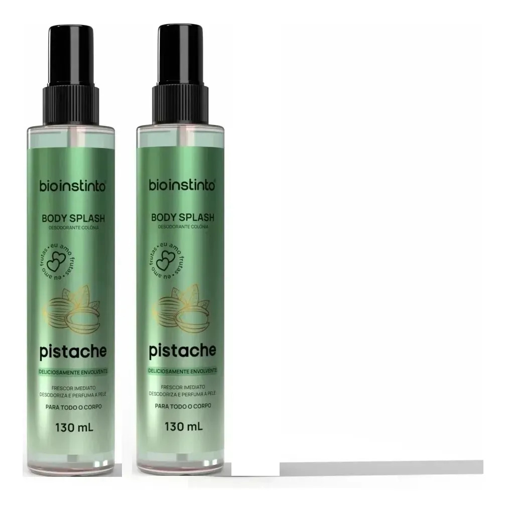 2x Body Splash Bio Instinto Frutas Pistache 130ml