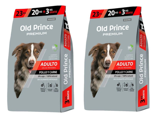 Old Prince Premium Adulto X 23 Kg - 2 Unidades- Kangoo Pet