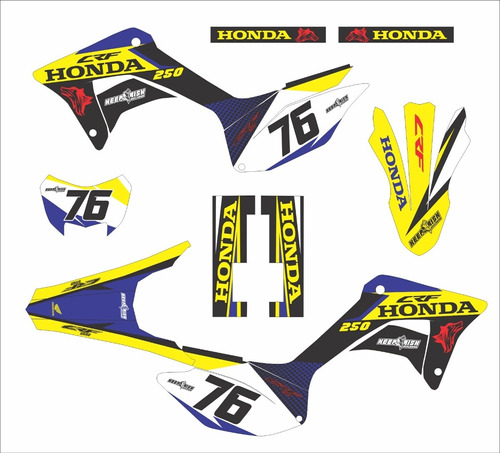 Kit Gráfico Crf 250f 2022 Adesivo 0.50 Mm Cola 3m Kr130