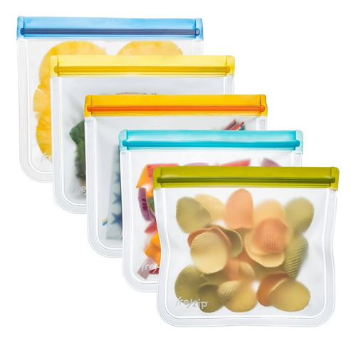 Rezip 5-pack Bolsas De Almuerzo Reutilizables Planas  981eg