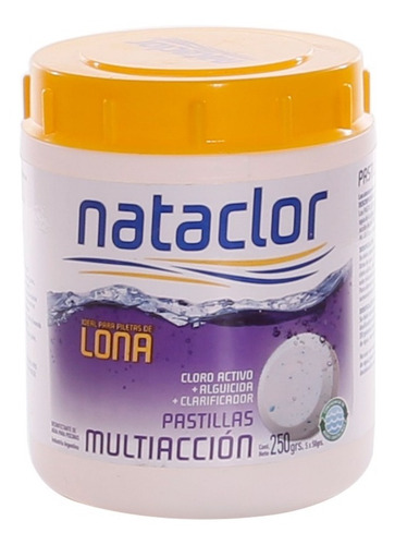 Imagen 1 de 4 de Pastillas De Cloro Multiacción Piletas De Lona 1/4 Kilo Nata