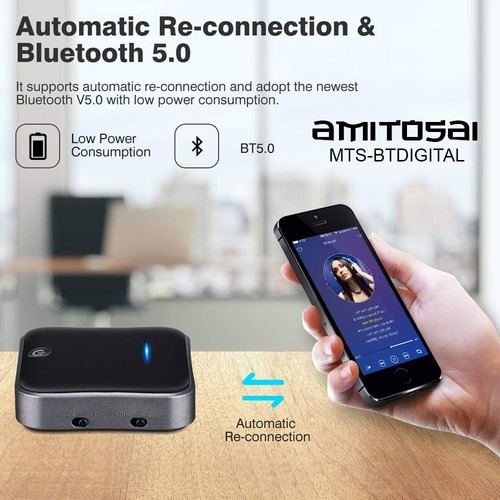 Imagen 5 de 10 de Emisor Transmisor Receptor Bluetooth Audio Tv Smart Amitosn1