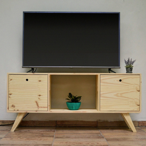 Mesa Rack Auxiliar Ratona Tv 120 Nordico Puertas - Mundopino