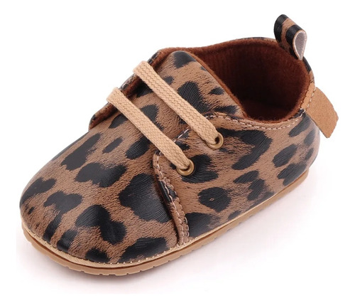 Zapatos Retro De Cuero Leopardo Niña