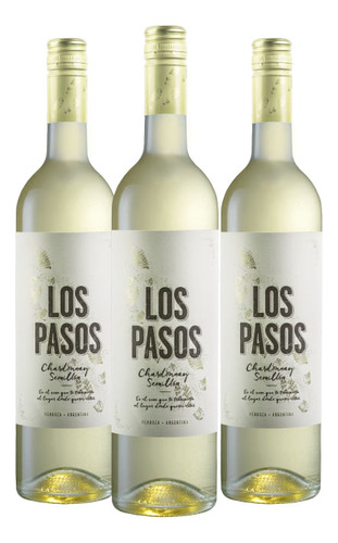 Kit Vinho Branco Los Pasos Chardonnay Semillon 750ml 03 Unid