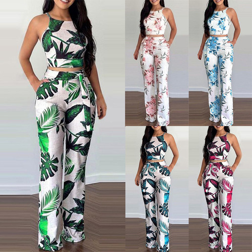 Conjunto De Pantalones Estampados Casuales Para Mujer, Estil