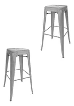 Comprar Set X2 Taburetes Altos Tolix Colores Especiales - Desillas Color Tono Gris Plata Perlado