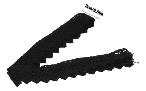 Fita De Tecido De Renda, Fio De Algodão, 20 Jardas, Preto, D