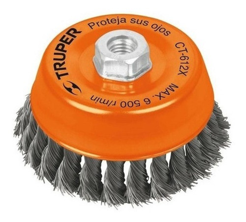 Escobilla De Copa Truper P/esmeril Trenzada 14mm Ct-612mx