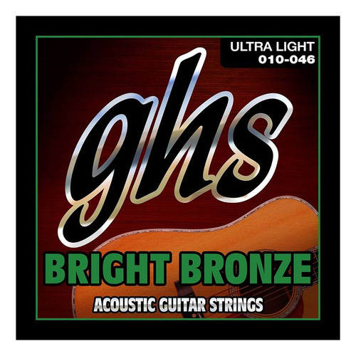 Encordoamento Ghs Bright Bronze Bb10u 010 Para Violão Aço